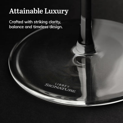 Libbey Signature Kentfield Estate All-Purpose Wine Glasses Set of 4 | Premium Long Stem Crystal Clear Wine Glasses for Red & White Wine